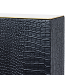 Настольная лампа с черным основанием из текстурированной кожи и белым абажуром Noir Allure  варинант исполнения - 3 | Loft Concept в Тюмени