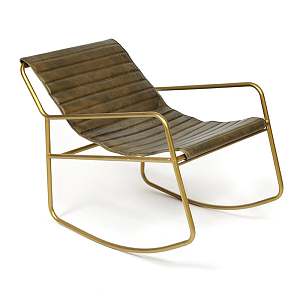 Кресло-качалка Industrial buffalo leather rocking chair