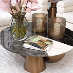 Дизайнерский журнальный стол с круглой столешницей на 3-х геометрических ножках Lehumod варинант исполнения - 2 | Loft Concept в Тюмени