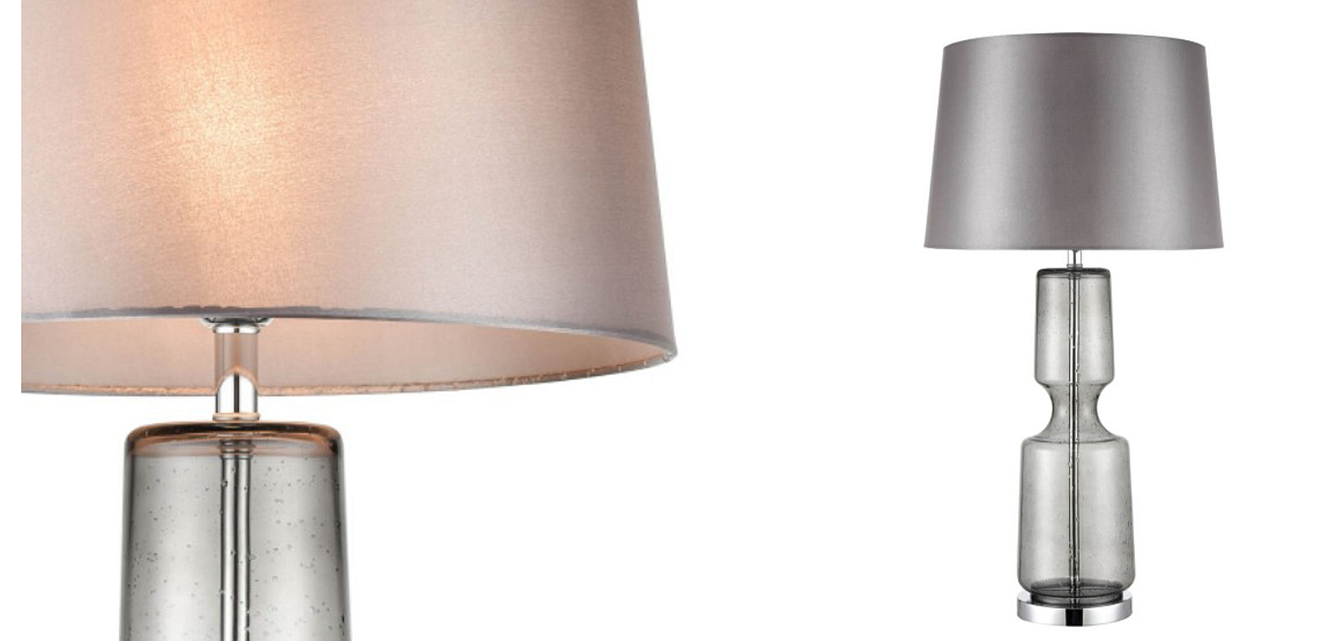 Настольная лампа Серое Стекло Antero Chrome Table Lamp Настольная лампа Серое Стекло Antero Chrome Table Lamp - Loft-Concept в Тюмени