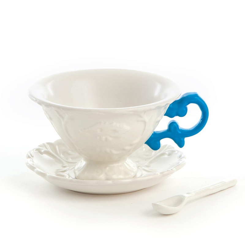 Чайная пара Seletti I-Tea Blue Белый Голубой Чайная пара Seletti I-Tea Blue Белый Голубой в Тюмени | Loft Concept