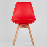 Стул с основой из пластика и мягким сиденьем Arvika Red варинант исполнения - 2 | Loft Concept в Тюмени