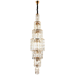 Большая многоярусная люстра с хрустальными подвесками Crystal Art Multi-tiered Gold Chandelier варинант исполнения - 3 | Loft Concept в Тюмени