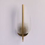 Бра с изогнутым рельефным плафоном Textured Glass варинант исполнения - 3 | Loft Concept в Тюмени