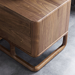 Прикроватный деревянный столик с 2-мя ящиками Moon Walnut Furniture варинант исполнения - 5 | Loft Concept в Тюмени