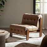 Кресло с деревянным каркасом и обивкой из кожи Medieval Furniture варинант исполнения - 2 | Loft Concept в Тюмени