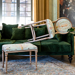 Банкетка из массива бука светло-зеленая с растительным орнаментом Raffael Angel Floral Banquette варинант исполнения - 4 | Loft Concept в Тюмени