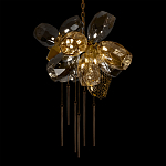 Люстра подвесная со стеклянными плафонами из дымчатого и золотистого с шестью вертикальными подвесками Gilded Mirage  варинант исполнения - 4 | Loft Concept в Тюмени