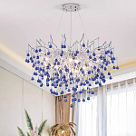 Люстра с синими стеклянными подвесками в форме капель FAIRYTREE Light варинант исполнения - 2 | Loft Concept в Тюмени