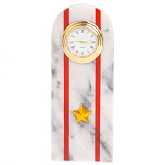 Часы погон МВД подарочные настольные из натурального камня Мрамор Military Clock варинант исполнения - 4 | Loft Concept в Тюмени