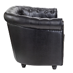 Диван кожаный двухместный на 4-х деревянных ножках из массива березы Logan Leather Seating black варинант исполнения - 2 | Loft Concept в Тюмени