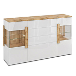 Комод с белым глянцевым фасадом с 2-мя дверцами и ящиками Grace of Furniture  варинант исполнения - 1 | Loft Concept в Тюмени