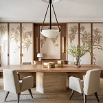 Обои с вышивкой ручной работы Deco Wisteria ﻿Midas colourway on Liso Pearl wool sateen варинант исполнения - 1 | Loft Concept в Тюмени