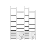Стеллаж прямой ассиметричный с полками и 4-мя дверцами ARYA BOOKCASE WHITE варинант исполнения - 1 | Loft Concept в Тюмени