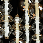 Люстра с плафонами из прозрачного и янтарного стекла в виде шаров и ромбов Gabriel Scott Luna варинант исполнения - 5 | Loft Concept в Тюмени