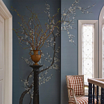 Обои ручная роспись Nara Original colourway on Summer Sky slub silk варинант исполнения - 1 | Loft Concept в Тюмени