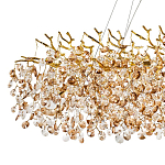 Линейная люстра с хрустальными подвесками Fairytree Gold Crystal Linear Chandelier 14 варинант исполнения - 3 | Loft Concept в Тюмени