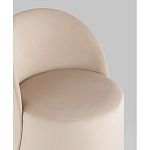 Пуф Loreen со спинкой вращающийся велюр молочный варинант исполнения - 2 | Loft Concept в Тюмени