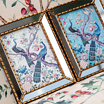 Постер в зеркальной раме в стиле шинуазри Chinoiserie Imperial Garden Peacocks on a Tree Poster варинант исполнения - 5 | Loft Concept в Тюмени
