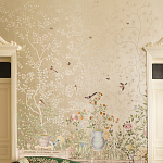 Обои ручная роспись Temple Newsam White Gold gilded silk варинант исполнения - 3 | Loft Concept в Тюмени