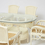 Комплект обеденный из ротанга Eloise grand white варинант исполнения - 2 | Loft Concept в Тюмени