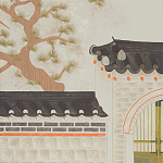 Обои ручная роспись The Art of Learning and Steps for the Flowers by Teo Yang Original colourway on Icefield India tea paper варинант исполнения - 2 | Loft Concept в Тюмени