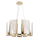 Люстра подвесная круглая с мраморными прямоугольными вставками и золотым основанием Диаметр 55 см Marble square Chandelier варинант исполнения - 2 | Loft Concept в Тюмени