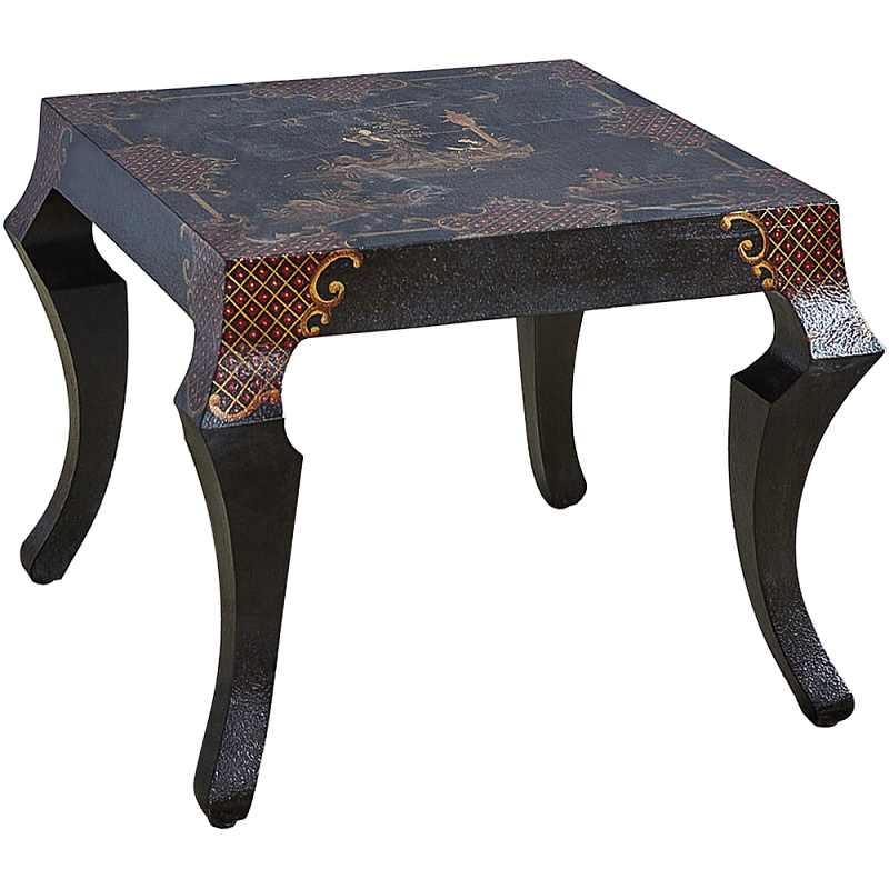 Квадратный кофейный стол Шинуазри с фигурными ножками Chinoiserie Collection Coffee Table Черный Золотой Красный Квадратный кофейный стол Шинуазри с фигурными ножками Chinoiserie Collection Coffee Table Черный Золотой Красный в Тюмени | Loft Concept