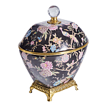 Шкатулка черного цвета с цветочной росписью Eden Garden варинант исполнения - 4 | Loft Concept в Тюмени