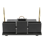 Настольный письменный набор из камня лемезит с гербом России Royal Accessory варинант исполнения - 3 | Loft Concept в Тюмени