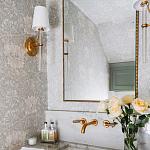 Зеркало прямоугольное в фактурной золотой раме Reflective Fabric варинант исполнения - 3 | Loft Concept в Тюмени