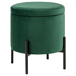 Зеленый пуф на черных ножках SANJAY варинант исполнения - 1 | Loft Concept в Тюмени