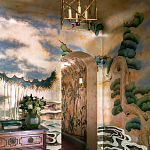 Обои ручная роспись Bamboo River Blossom Original colourway on Deep Rich Gold gilded paper with pearlescent antiquing варинант исполнения - 1 | Loft Concept в Тюмени