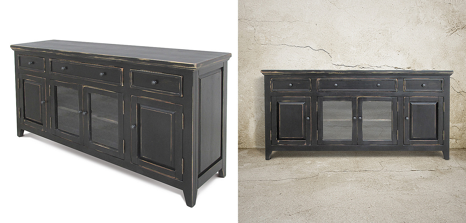 Комод длинный в стиле прованс Geronimo Provence HARMONIE Weathered Charcoal long Комод длинный в стиле прованс Geronimo Provence HARMONIE Weathered Charcoal long - Loft-Concept в Тюмени