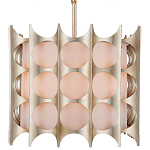 Люстра овальной формы с фактурным серебряным каркасом и тканевым абажуром Silver Honeycomb варинант исполнения - 2 | Loft Concept в Тюмени