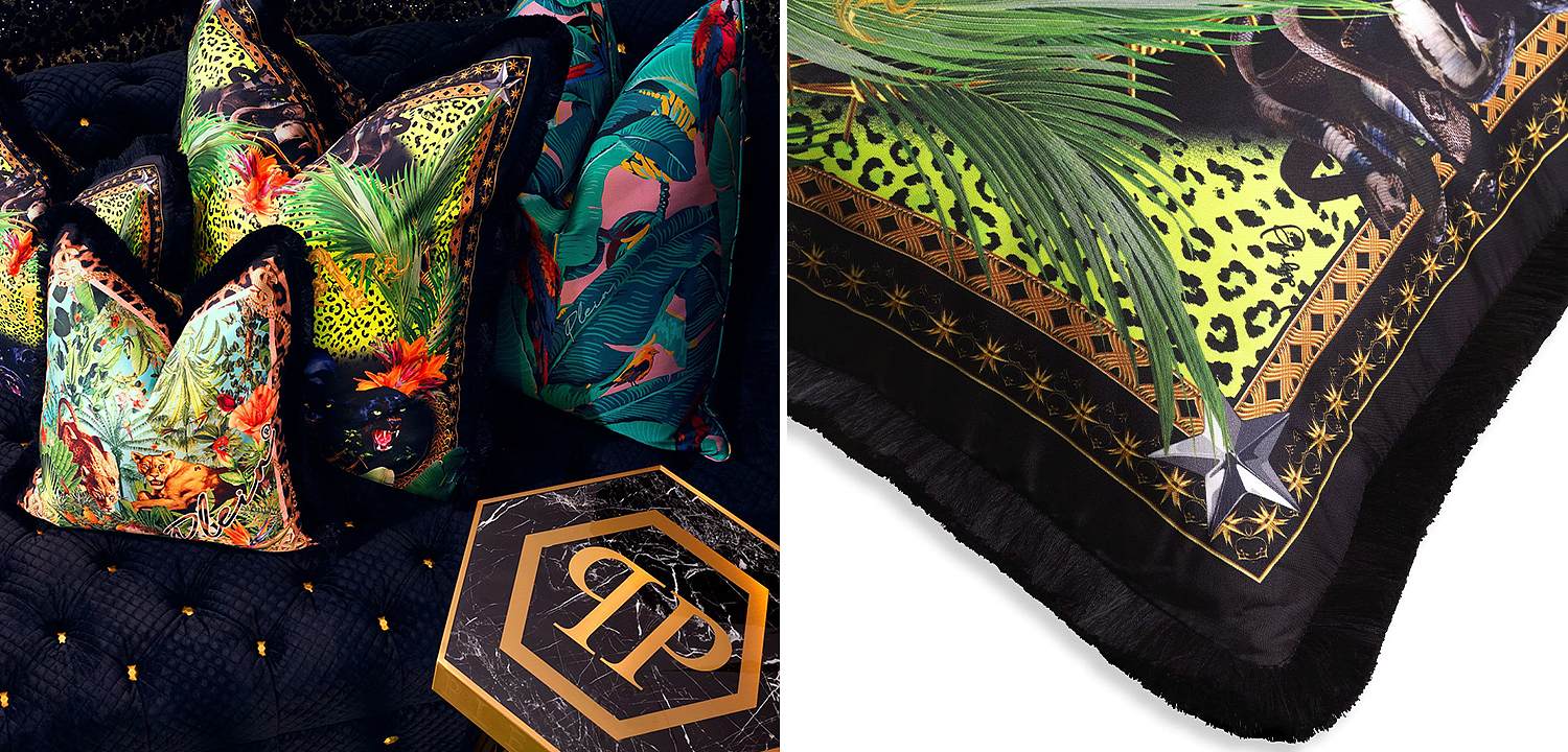 Подушка Philipp Plein Cushion Silk Jungle 50 x 50 Подушка Philipp Plein Cushion Silk Jungle 50 x 50 - Loft-Concept в Тюмени