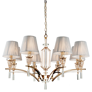 Люстра с абажурами из серых нитей Voile 8 ламп