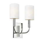 Бра с прямоугольным основанием и 2-мя белыми цилиндрическими льняными абажурами Feiss варинант исполнения - 1 | Loft Concept в Тюмени