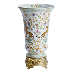 Ваза из фарфора на бронзовом основании Turquoise Blooming Garden варинант исполнения - 2 | Loft Concept в Тюмени