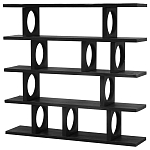 Стеллаж деревянный Noyer Wooden Black Rack варинант исполнения - 1 | Loft Concept в Тюмени