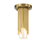 Потолочный светильник латунного цвета с цилиндрическим белым матовым плафоном Elstead Lighting варинант исполнения - 1 | Loft Concept в Тюмени