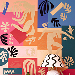 Обои ручная роспись в стиле Арт-деко Jazz Original colourway on painted silk with embroidery варинант исполнения - 2 | Loft Concept в Тюмени