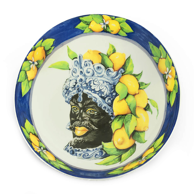 Тарелка Abhika SOUP PLATE MORO HEAD D 22,5 Blue Темно-синий Желтый Тарелка Abhika SOUP PLATE MORO HEAD D 22,5 Blue Темно-синий Желтый в Тюмени | Loft Concept