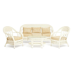 Комплект уличной мебели из ротанга Clara белый варинант исполнения - 1 | Loft Concept в Тюмени