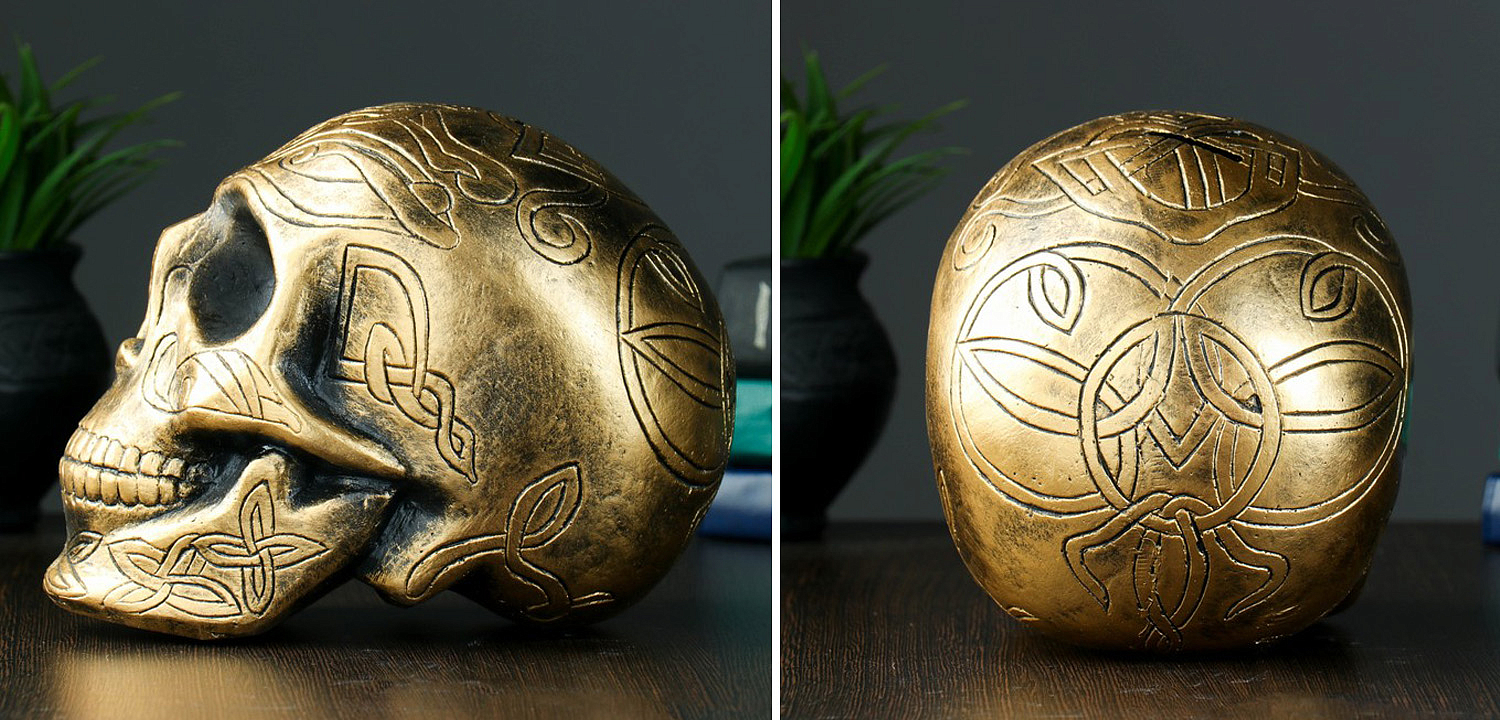 Статуэтка Golden Skull with Pattern Статуэтка Golden Skull with Pattern - Loft-Concept в Тюмени