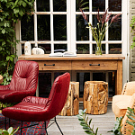 Деревянная консоль с двумя ящиками Pio Wooden Console варинант исполнения - 2 | Loft Concept в Тюмени