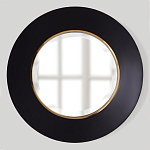 Чёрное настенное зеркало с золотым кантом Porunalia варинант исполнения - 2 | Loft Concept в Тюмени