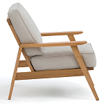 Кресло с каркасом из массива дуба Deniaud Oak Beige Armchair варинант исполнения - 3 | Loft Concept в Тюмени