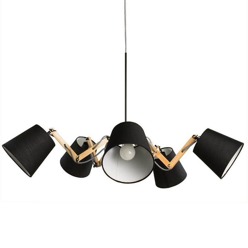Люстра Woodland Pendant 5 Black Древесина Черный Люстра Woodland Pendant 5 Black Древесина Черный в Тюмени | Loft Concept