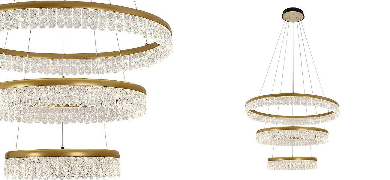 Светодиодная люстра из 3-х колец Pettico Gold Светодиодная люстра из 3-х колец Pettico Gold - Loft-Concept в Тюмени